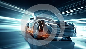 Fast Car with Blurring Lights - Abstract Sports