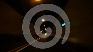 Fast Car driving through tunnel