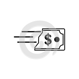 Fast cash icon icon. Transfer symbol. Vector illustration. EPS 10.