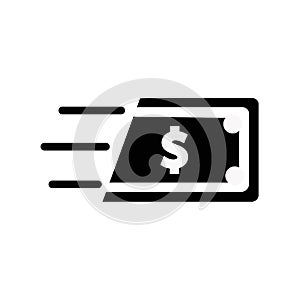 Fast Cash Icon. Isolated contour symbol illustration