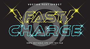 Fast charge editable text effect template
