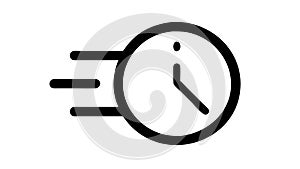 Fast clock timer deadline outline icon, vector design Generative AI