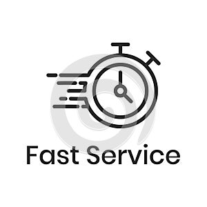 Fast Clock Vector Icon, Fast Service Icon, Quick And Speedy Face Clock,