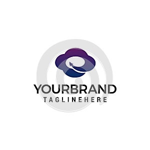 Fast cloud logo design concept template