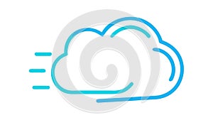 Fast Cloud Transfer Icon, Speed Data Flow Vector, vector design Generative AI