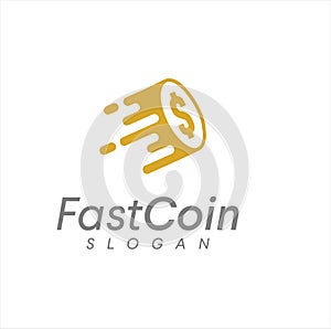Fast coin logo combination speed money. Fast Cash Logo Icon Vector Stock Vector. Fast Crypto Logo Design Template
