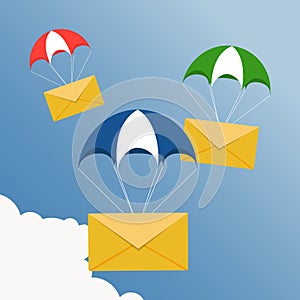 Fast correspondence. Airmail delivery icon.