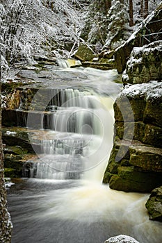 Jedlova creek during winter time photo