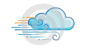 Fast Data Flow Cloud: Speed & Digital Information Transfer, vector design Generative AI