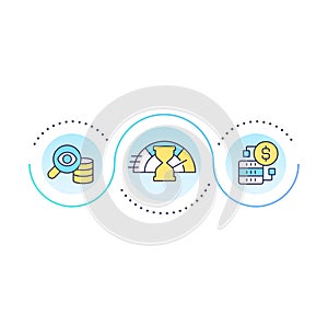 Fast data processing loop concept icon