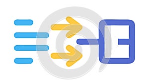 Fast Data Stream or Information Flow, Efficiency Icon, vector design Generative AI