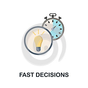 Fast Decisions flat icon. Simple sign from gamification collection. Creative Fast Decisions icon illustration for web