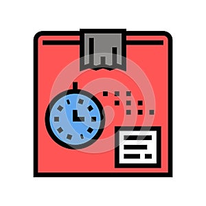 fast delivery box color icon vector illustration