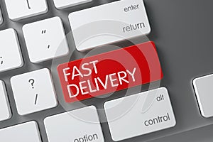 Fast Delivery Button. 3D.