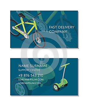 Fast delivery company business card template