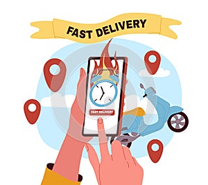 Fast delivery vector concept photo