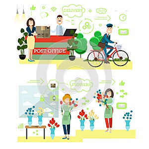 Fast delivery concept vector illustration in flat style