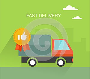 Fast delivery flat illustration