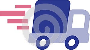 Fast delivery icon. Flat vector truck transportation symbol for infografics.