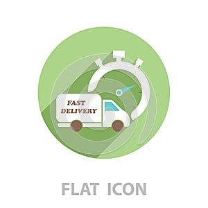 Fast delivery icon silhouette. shipping