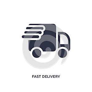 fast delivery icon on white background. Simple element illustration from packing and delivery concept