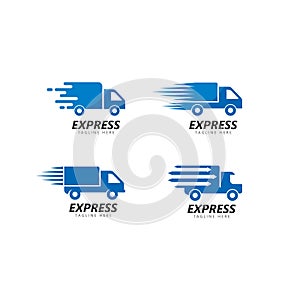fast delivery logo vector icon illustration