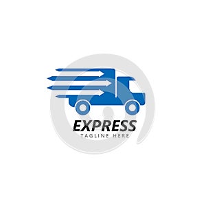 fast delivery logo vector icon illustration