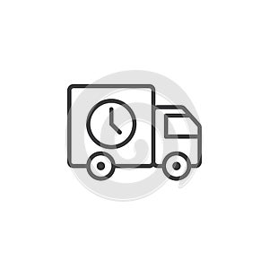 Fast Delivery, lorry line icon, outline vector sign, linear pictogram isolated on white