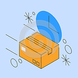 Fast Delivery Order Service Isometric Illustration