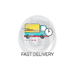 Fast Delivery Service Truck Icon Web