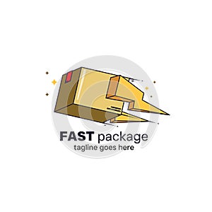 Fast delivery shipping package sign logos vector