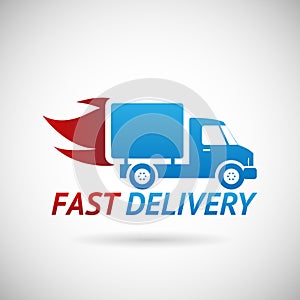 Fast Delivery Symbol Shipping Truck Silhouette