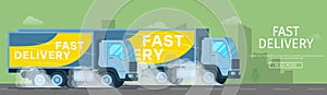 Fast Delivery Truck Driving Quickly the Road