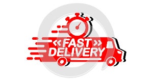 Fast delivery truck icon