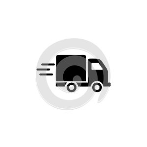 Fast delivery truck icon and simple flat symbol for web site, mobile, logo, app, UI