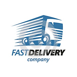 Fast Delivery Truck Logo Template. vector
