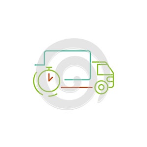 Fast delivery truck vector icon logo design