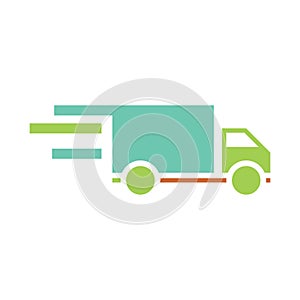 Fast delivery truck vector icon logo design