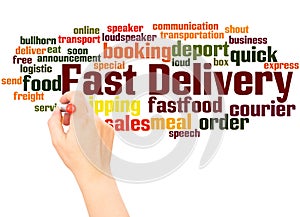 Fast Delivery word cloud hand writing concept