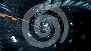 Fast Digital Data Flow Tunnel or Time Warp.