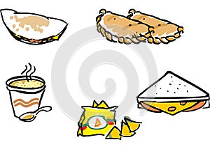 FAST DINNER FOOD illustrations photo
