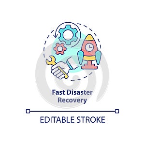Fast disaster recovery concept icon