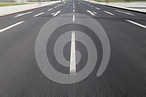 Fast drive on asphalt