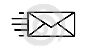Fast Email Message Envelope Icon, Communication and Speed, vector design Generative AI
