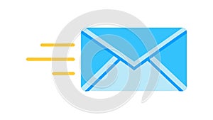 Fast Email Send Icon: Quick Message Delivery, Flat Vector, vector design Generative AI