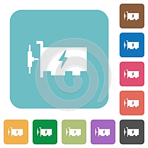 Fast ethernet network controller rounded square flat icons