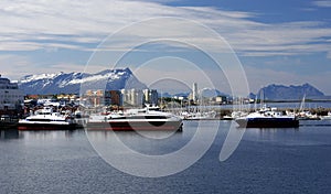 Fast ferries in harbour of Bodo, Norway photo