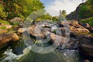 Fast flow of a mountain river