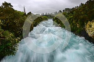 Fast flowing Huka Falls in Taupo