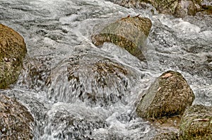 Fast flowing mountain stream